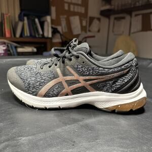 Asics Women’s 10 Wide Black Rose Gold Gel-Kumo Lyte Knit Lace-Up Shoes 500